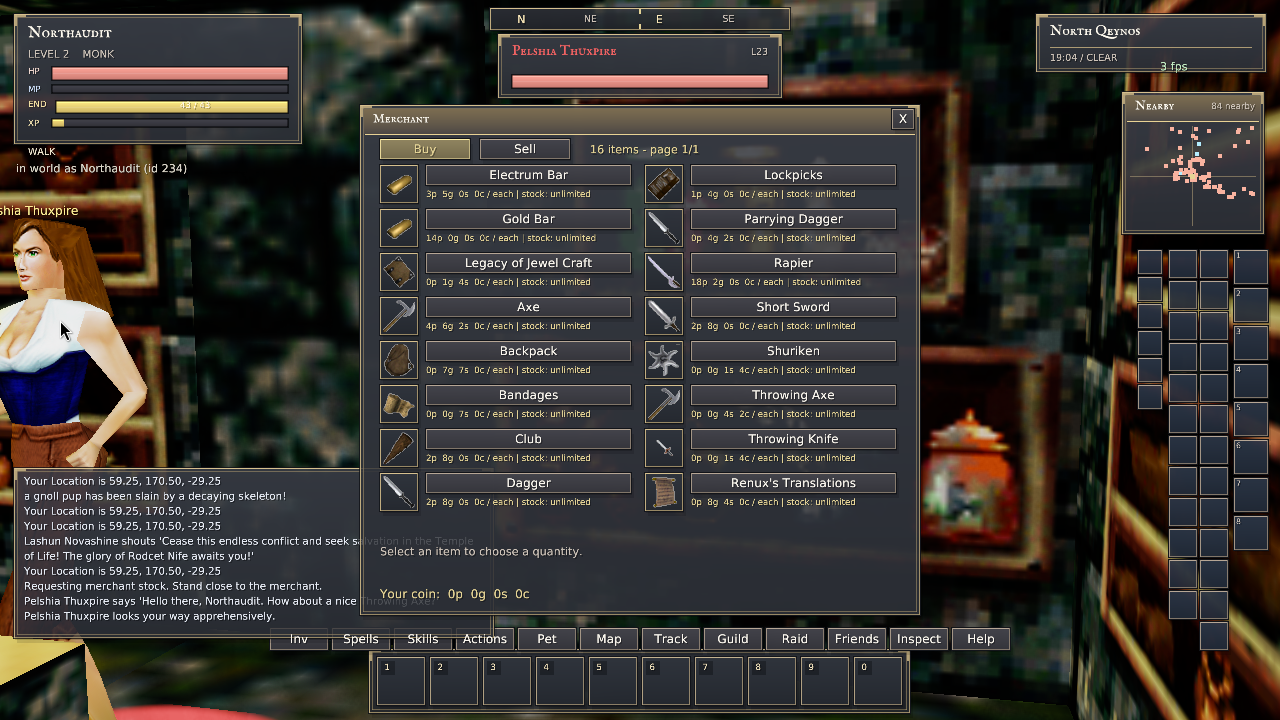 Native merchant interaction checked in North Qeynos