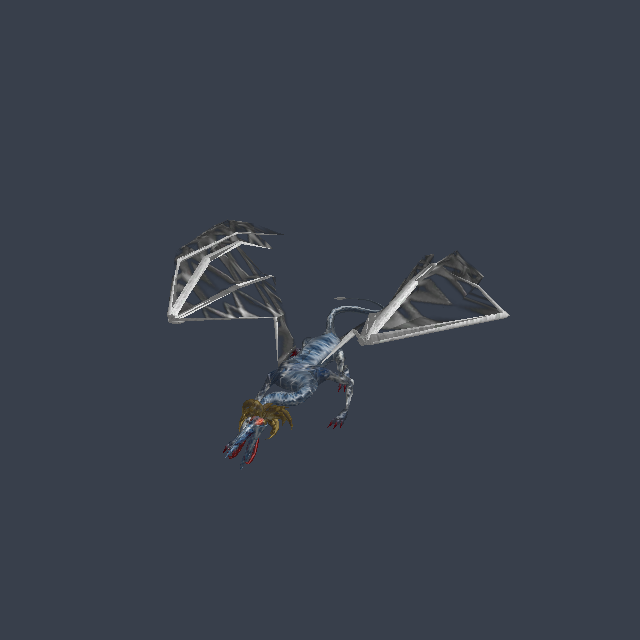 Prismatic dragon with original shared animation tracks