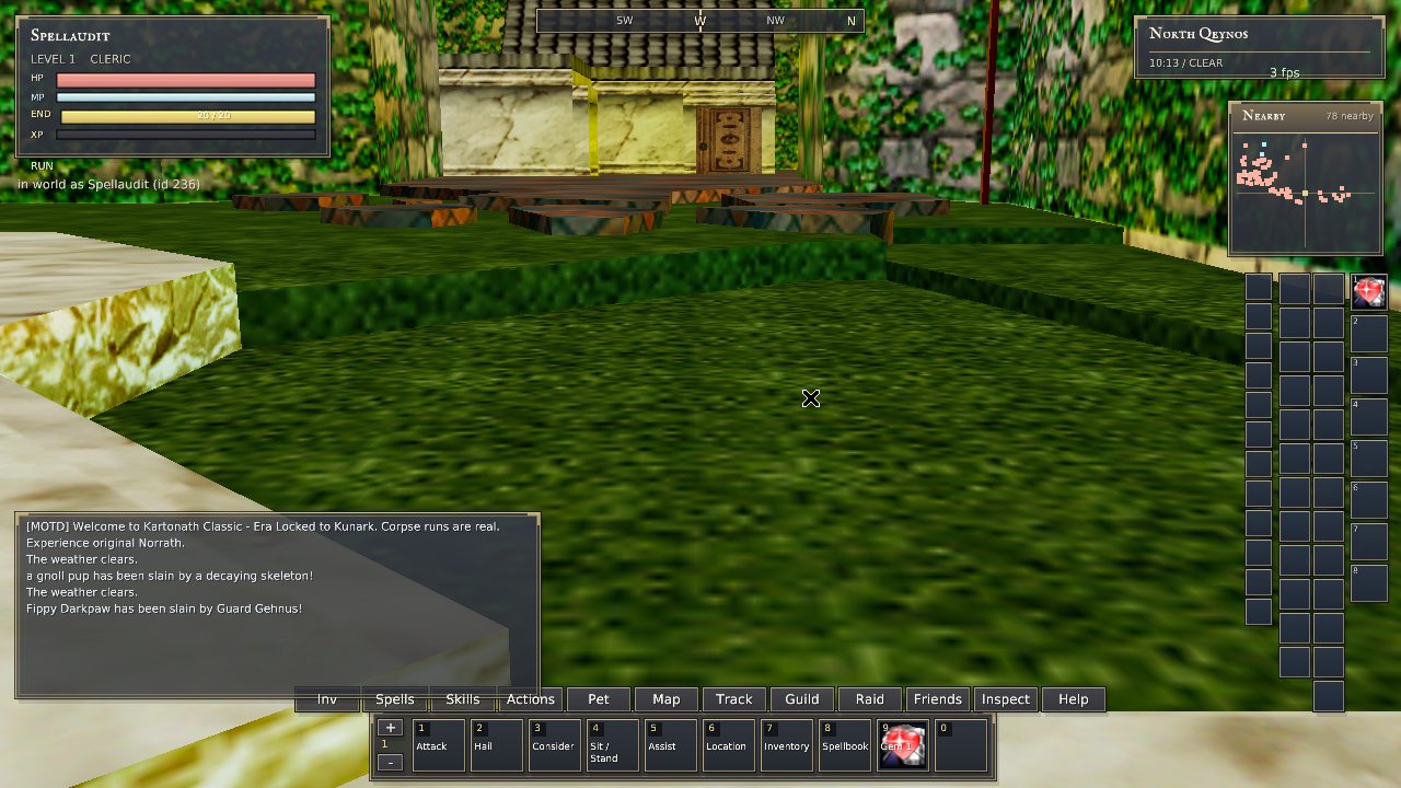 Linux237000 rendering North Qeynos in the live world