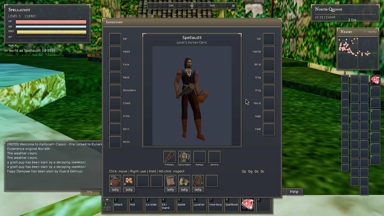 Windows inventory and player preview