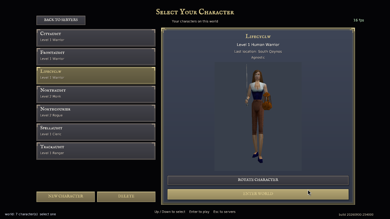 Character lifecycle check: lifecycle-roster-confirmed.png