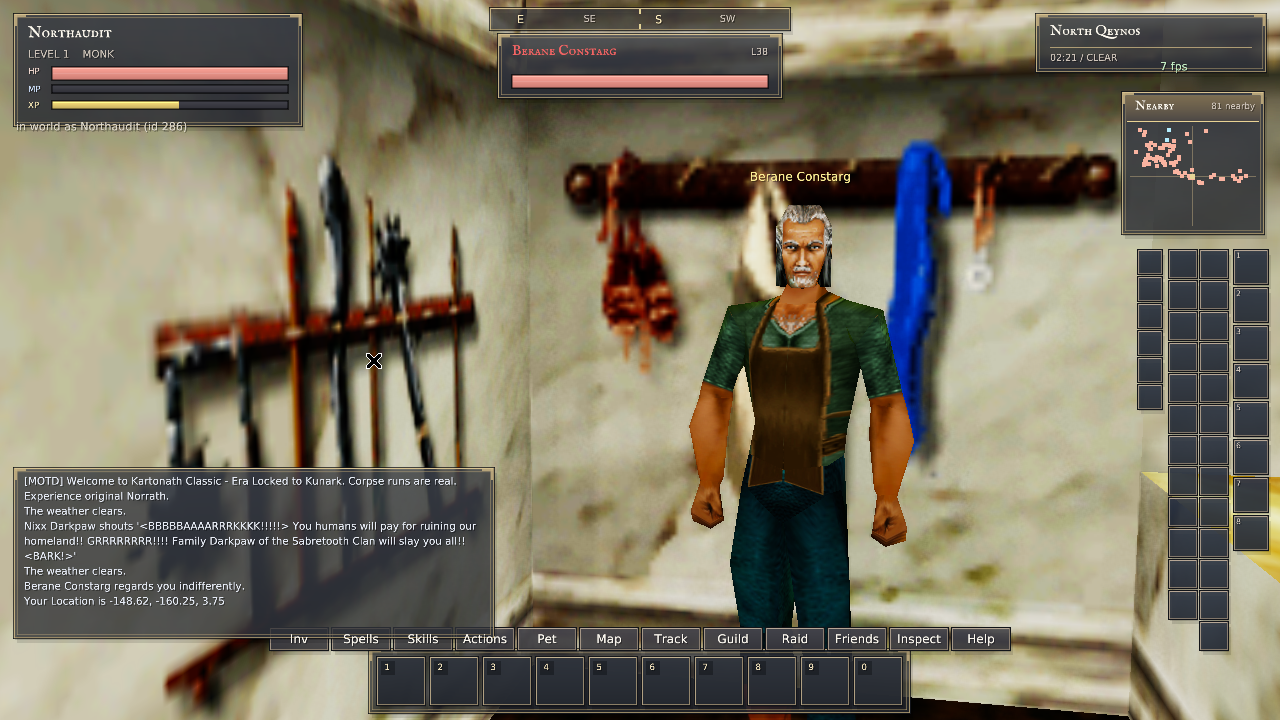 Native Rust Berane matching gray beard and apron