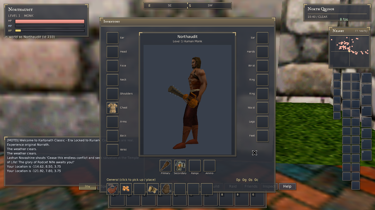 Native inventory preview showing both the primary club and secondary lantern