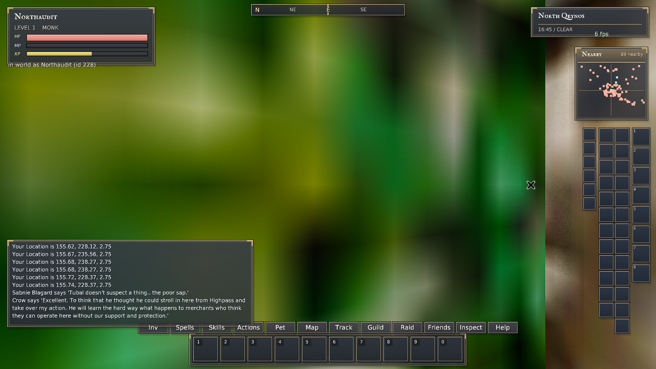 After: native normal approach stops at the visible green market wall without exposing the world behind it