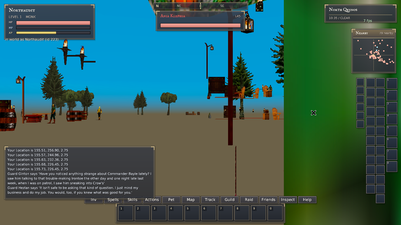 Before: native market wall approach exposes floating props and missing-looking terrain