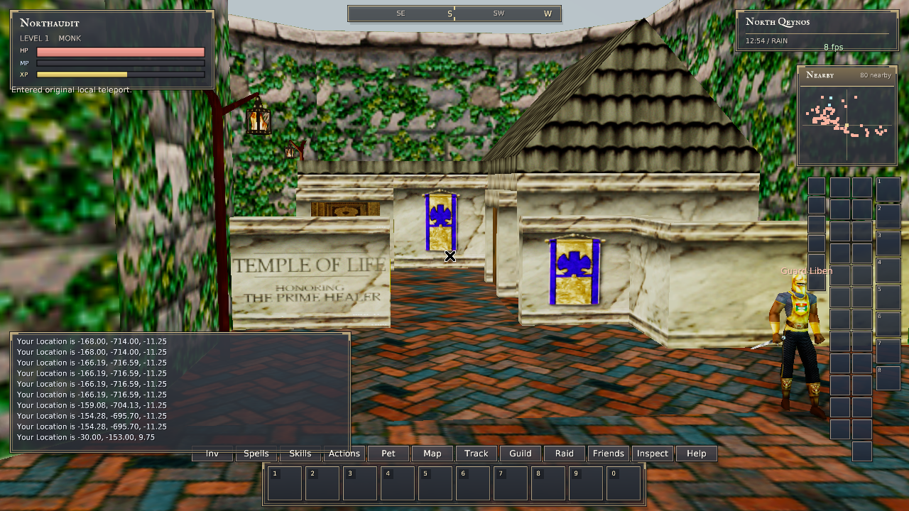 Rust QA returned to the original Temple courtyard arrival point