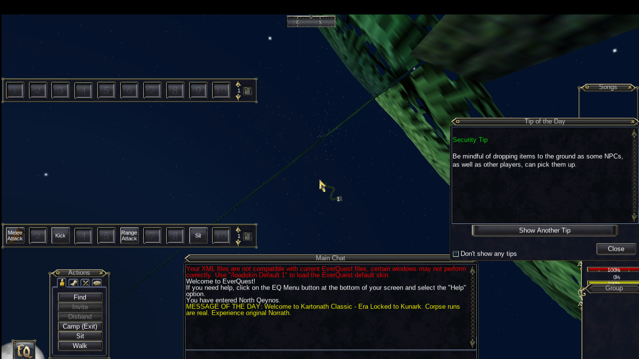 Original Titanium point stars and textured star sprites above North Qeynos